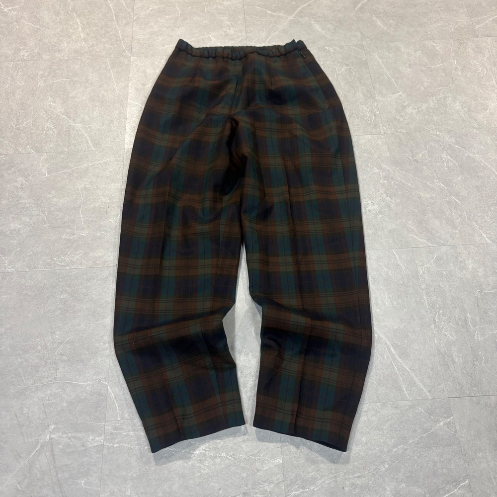 Pendleton Vintage Wool Plaid Trousers Brown Green Tartan High Waist Size 10